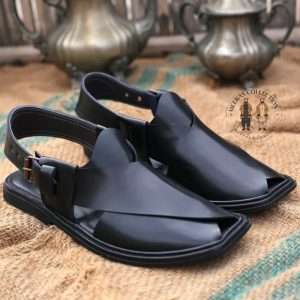 Premium Quality Black Charsadda Chappal
